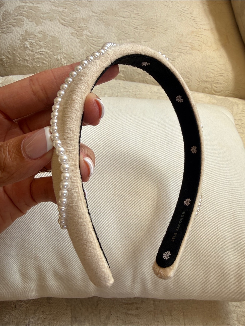 Lele Sadoughi thin pearl headband